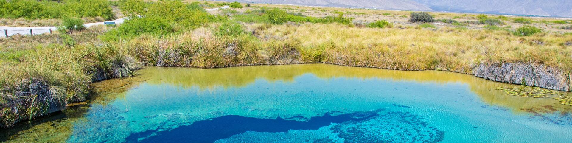 Colorful Poza azul in Cuatrocienegas, Coahuila