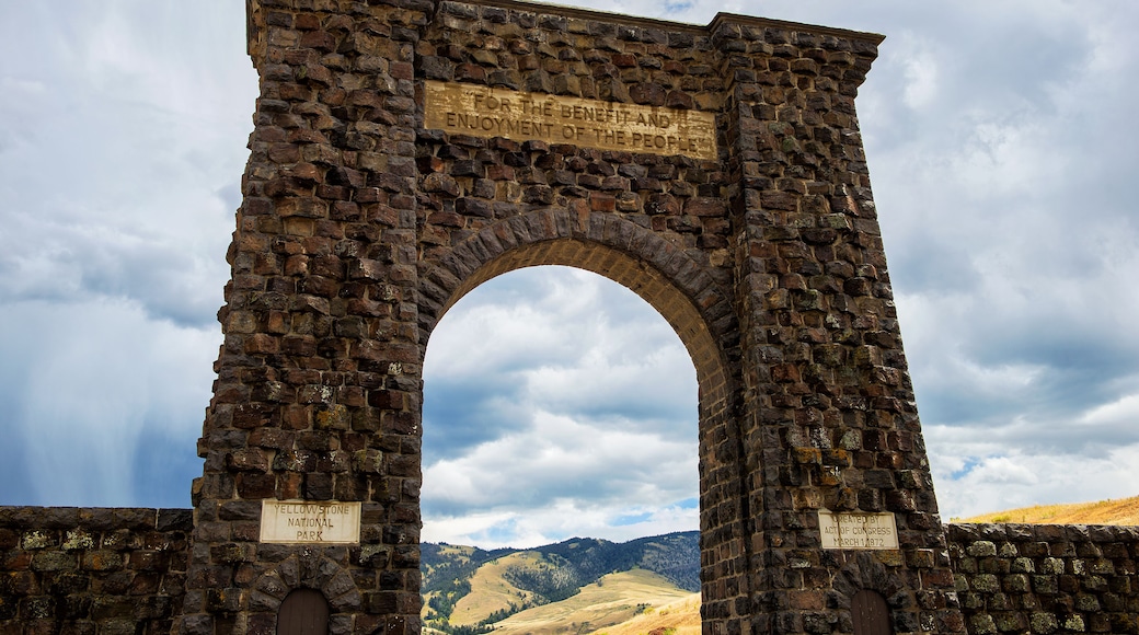Historic Roosevelt Arch at Yellowstone National Park