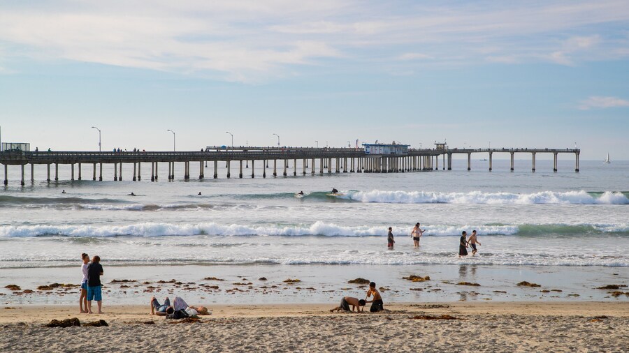 Ocean Beach Pier featuring general coastal views and a beach