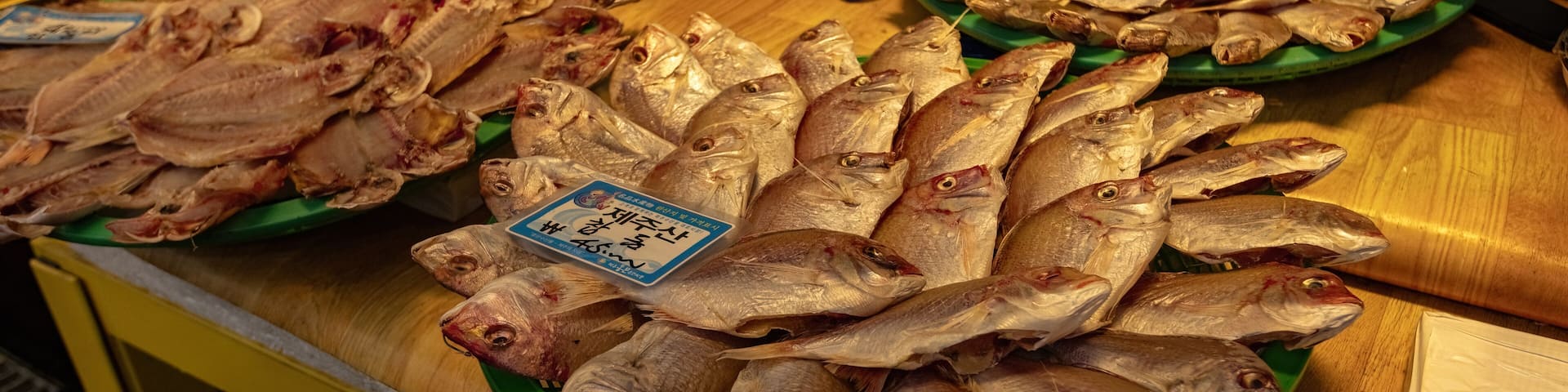 Fish market stall at Dongmun Traditional Market, Jeju Island, South Korea