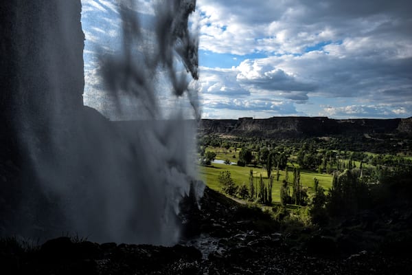 Golf Course Behind Waterfall