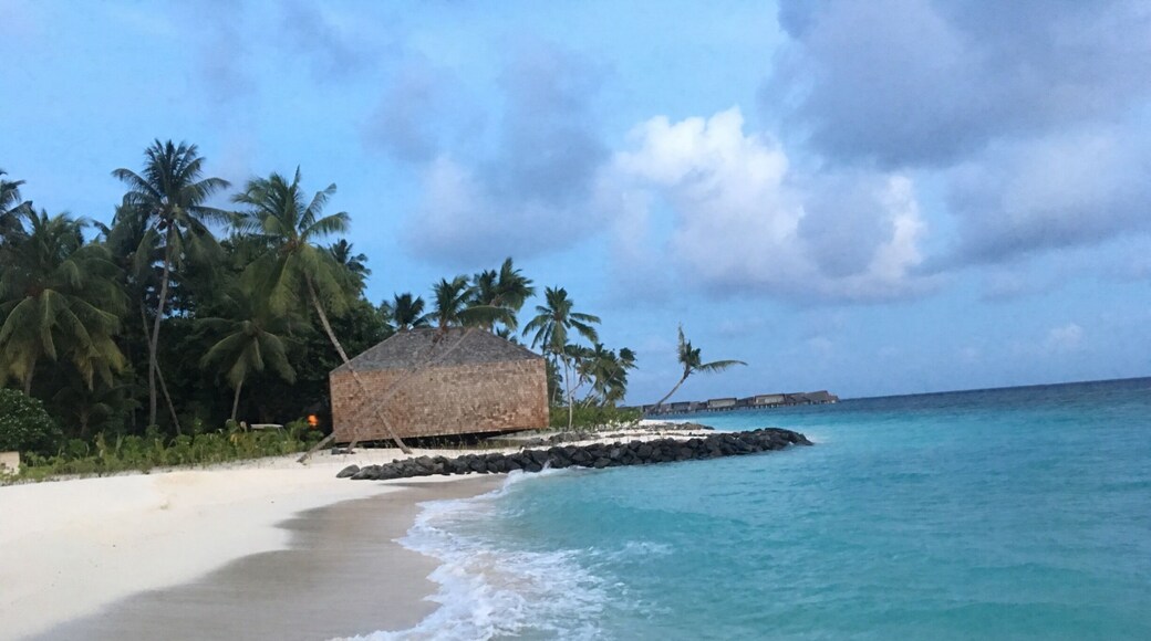 The St. Regis Maldives Vommuli Resort is ideally poised on its own exclusive island in the Republic of Maldives. Set on nine hectares in the Dhaalu Atoll, the resort is surrounded by pristine landscapes, thick tropical vegetation, a fine white-sand beach, a brackish lagoon, and the glistening turquoise Indian Ocean. Male' International Airport can be reached by seaplane in 45 minutes.