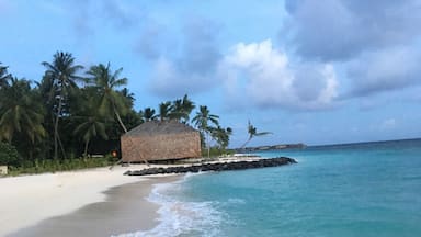 The St. Regis Maldives Vommuli Resort is ideally poised on its own exclusive island in the Republic of Maldives. Set on nine hectares in the Dhaalu Atoll, the resort is surrounded by pristine landscapes, thick tropical vegetation, a fine white-sand beach, a brackish lagoon, and the glistening turquoise Indian Ocean. Male' International Airport can be reached by seaplane in 45 minutes.