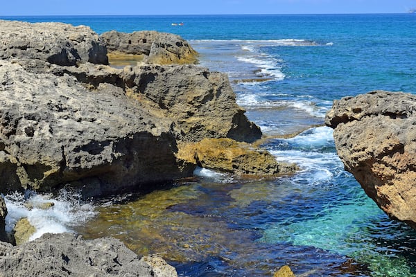 Hof Dor - Beach Nature Reserve, picturesque beach, a coastal strip with more bays and inlets and unusual geological formations in northern Israel