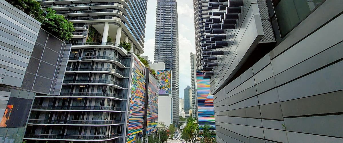 view of street from Brickell City Centre in Miami Florida
