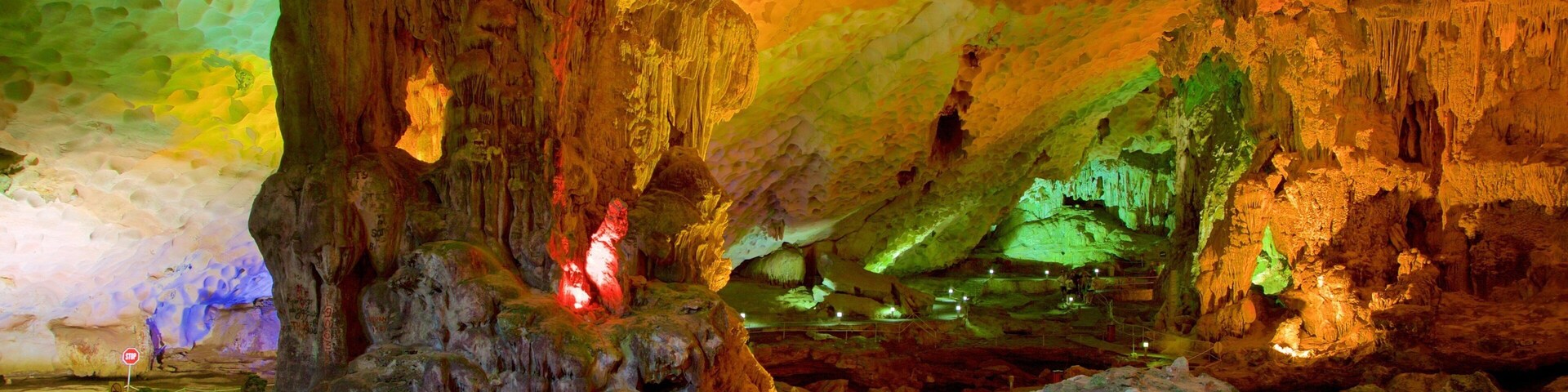 Halong Bay which includes caves