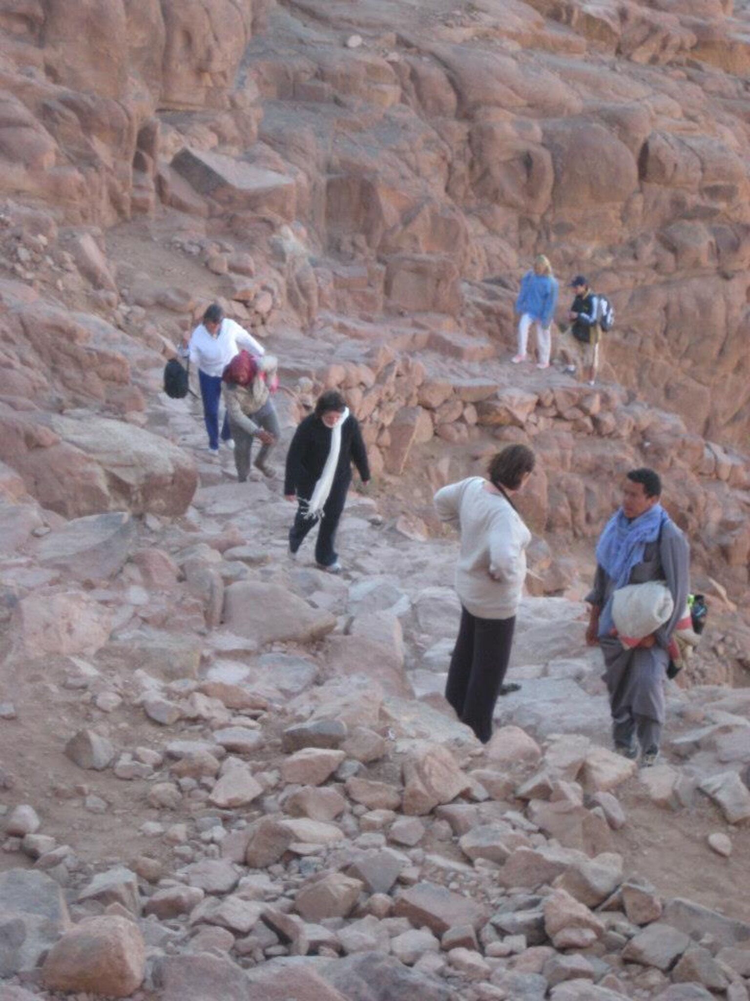Long trek to top of Mt Sinai.