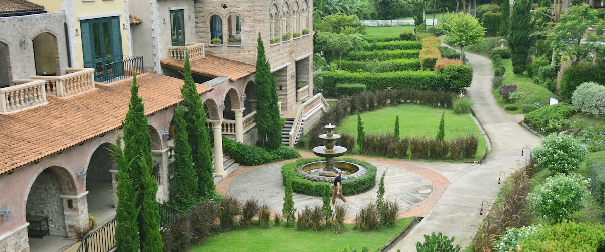 Visit and check in at La Toscana Sua phung Ratchaburi Province Thailand on 21 July 2017 - The beautiful small village resort with green landscape style roman italy for relax in holiday