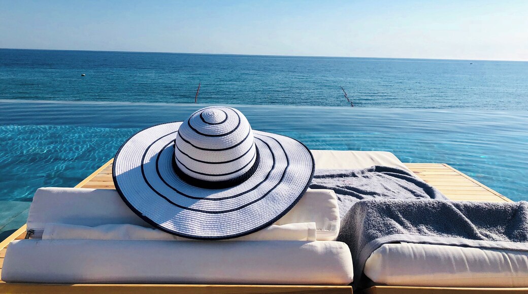 Revel in the turquoise water of Zakynthos – the spectacular sea view from Lesante Blu Exclusive Beach Resort’s infinity pool overlooking a small private beach #LifeAtExpedia #SeasideDiscoveries