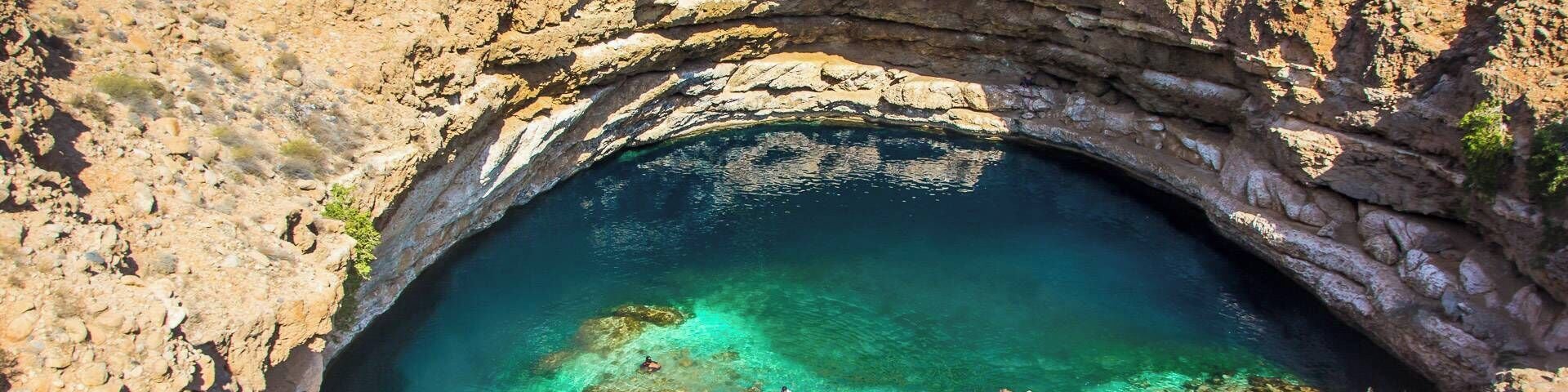 Amazing sinkohole with fresh and salt water. Good place for swiming and rest during traveling around north coast of Oman