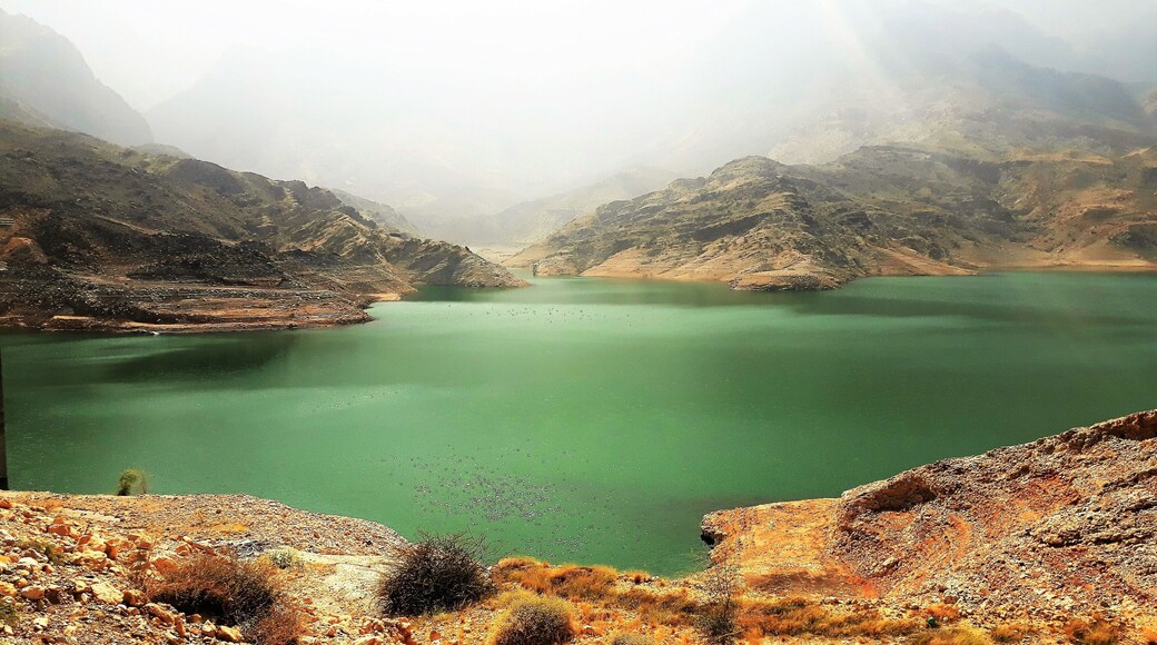 Beautiful Shades of Water in Quriyat dam,Oman