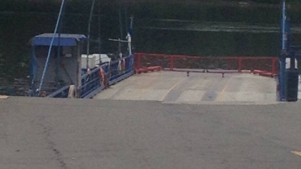 A dock with a sign reading "Gen. Jubal A. Early, Wheeling Ferry, Maryland."