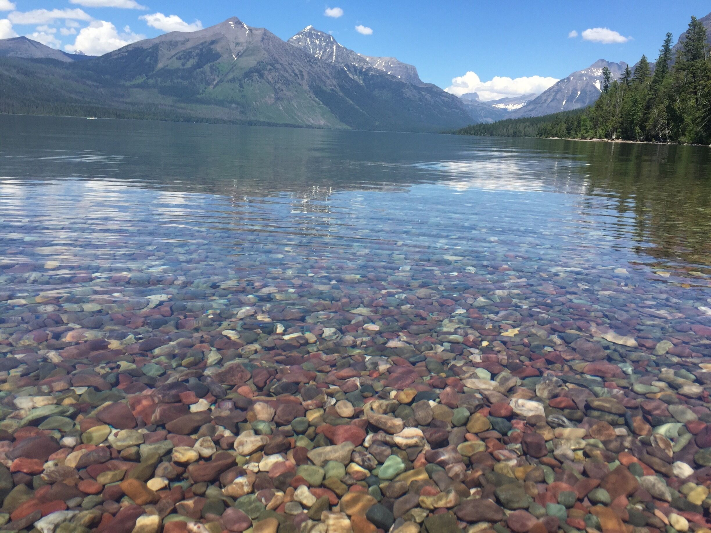 The water is so clear at Lake McDonald in Glacier National Park