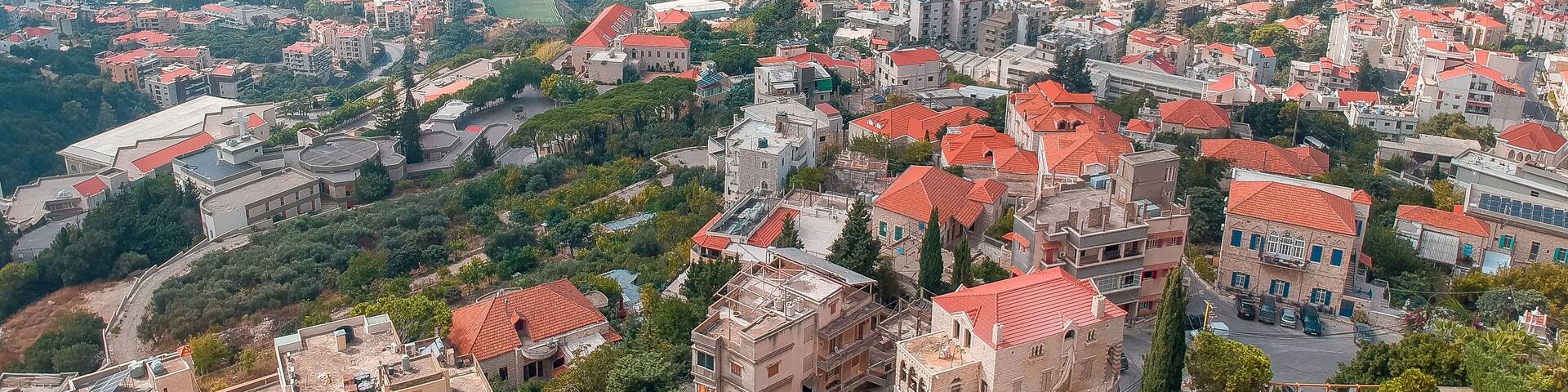 panorama of the old town of ghazir lebanon