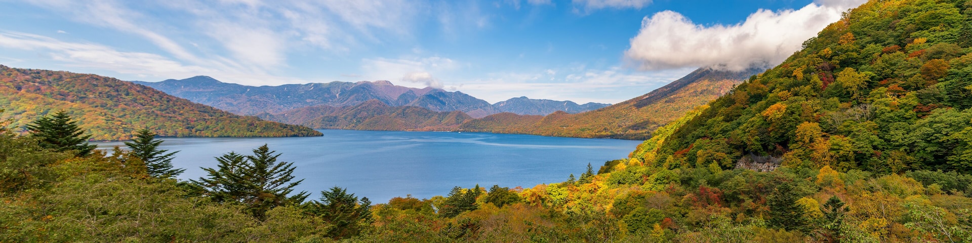 Chuzenji lake in beutiful autumn season, Okunikko, Tochigi, Japan.