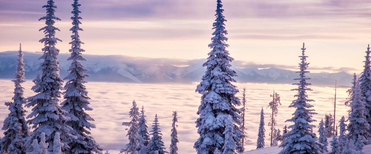 A view from above the clouds that have descended on Flathead Lake in Montana
