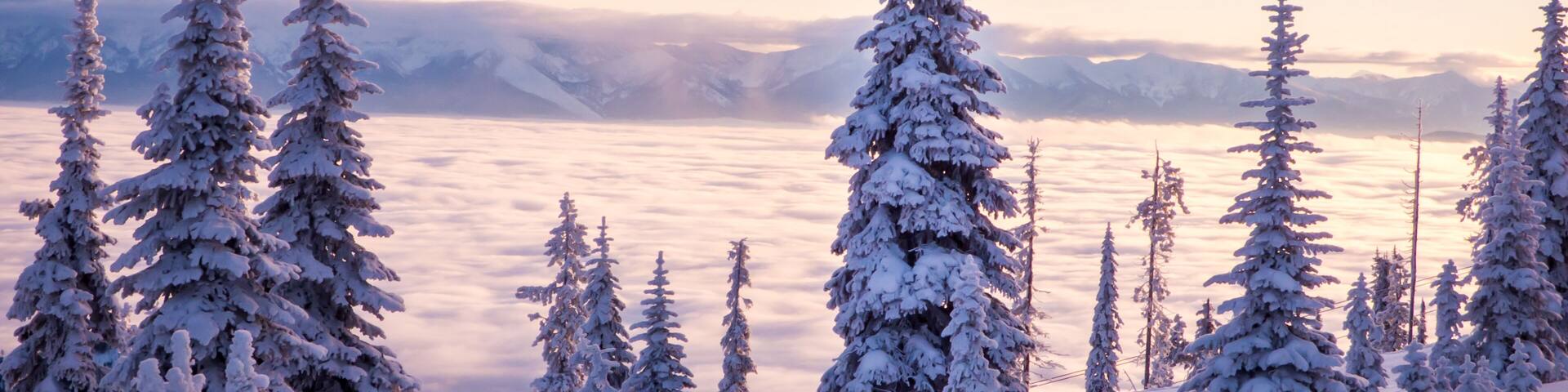 A view from above the clouds that have descended on Flathead Lake in Montana
