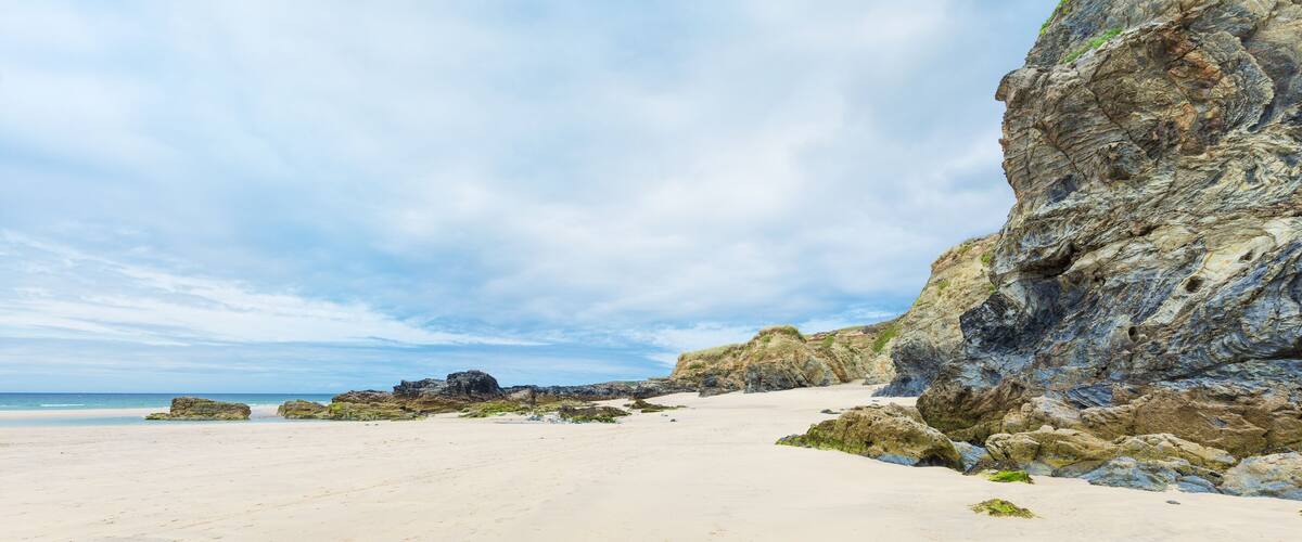 Popular St Ives Atlantic ocean coast, Cornwall, England, United Kingdom