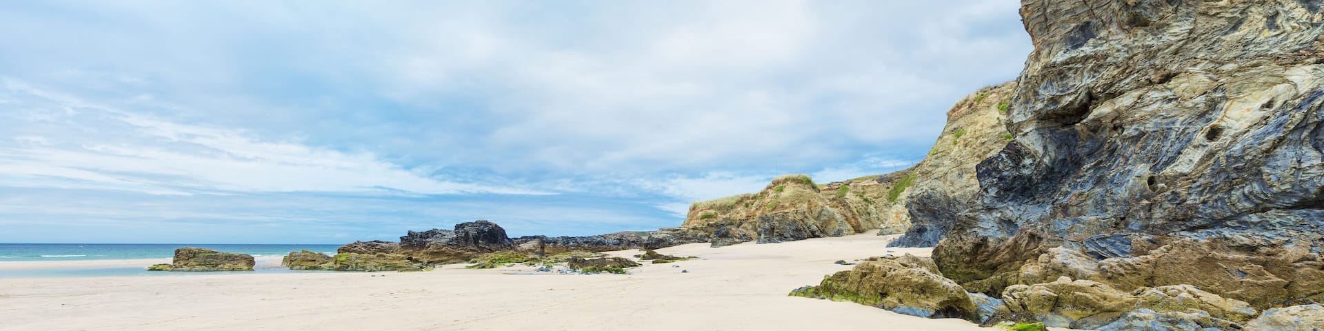 Popular St Ives Atlantic ocean coast, Cornwall, England, United Kingdom