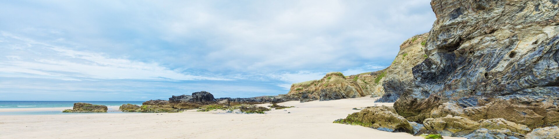 Popular St Ives Atlantic ocean coast, Cornwall, England, United Kingdom