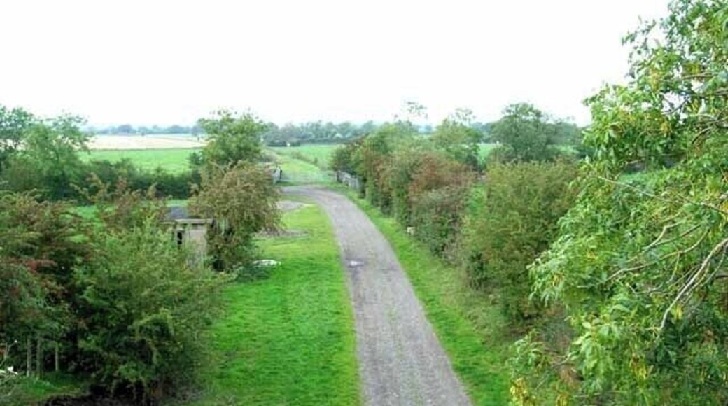 Farm track on the old Waverley line, Newtown of Rockcliffe. This private farm track follows the line of the old Waverley line (Carlisle to Edinburgh) closed by Beeching.