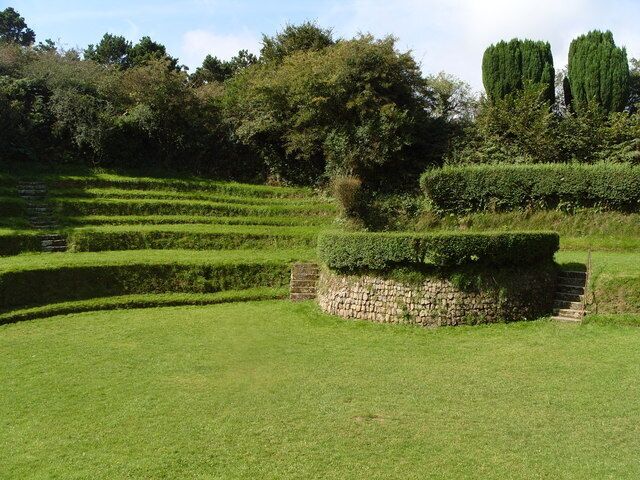 Preaching Pit, near to Indian Queens, Cornwall, Great Britain. This preaching pit was built at the time of John Wesley and was restored in 1922. It is still used for events today