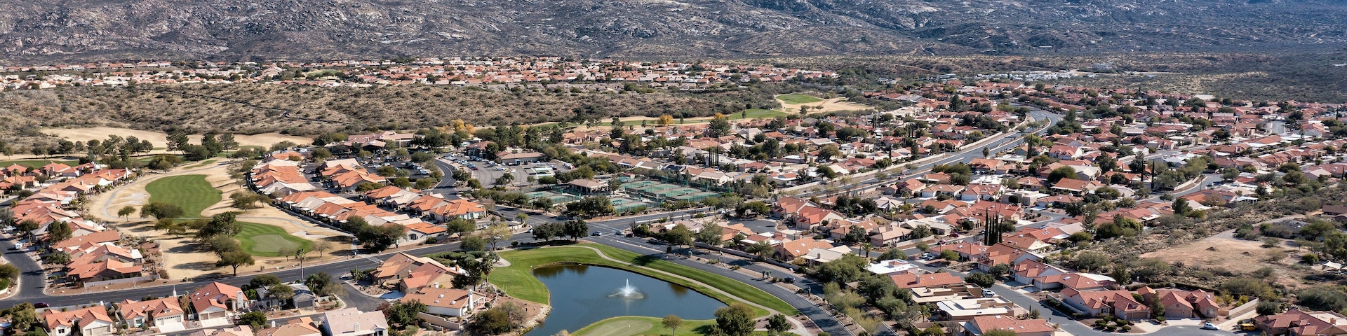 Desert Residential Community with Catalina Mountains