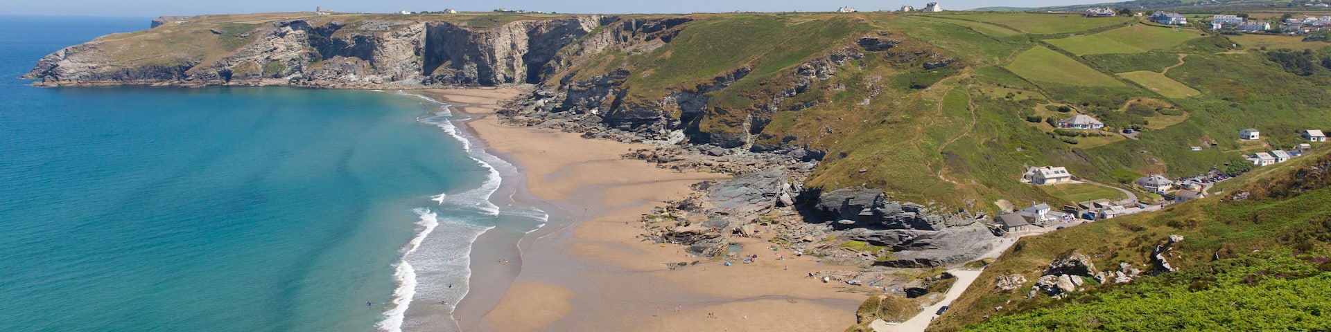 Trebarwith Strand beach Cornwall near Tintagel