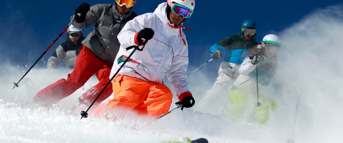 Aix-en-Provence featuring snow and snow skiing as well as a small group of people