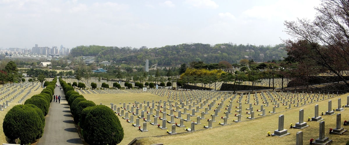Panoramic view of the northern part of Seoul National Cemetery.