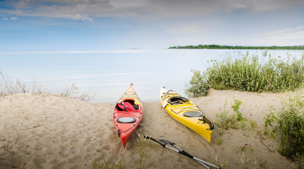 Two Kayaks Beached at Providence Bay, Manitoulin Island
