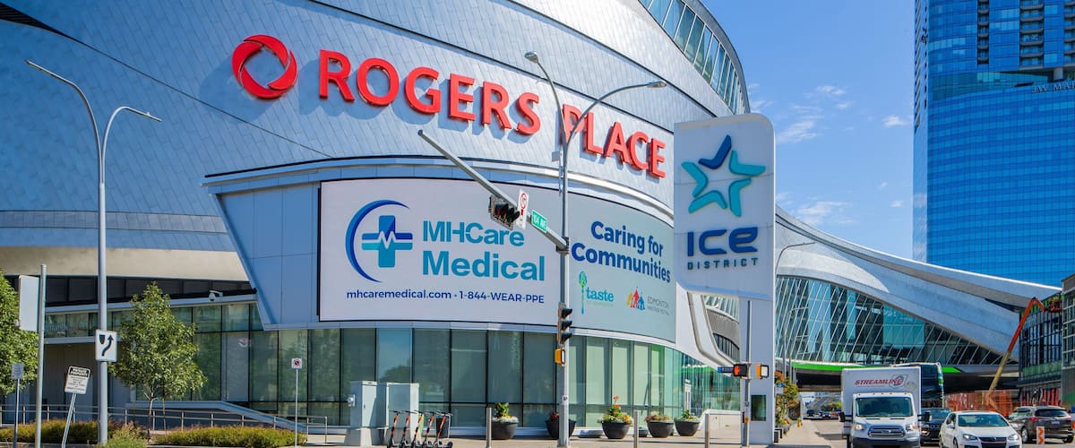 Rogers Place featuring signage