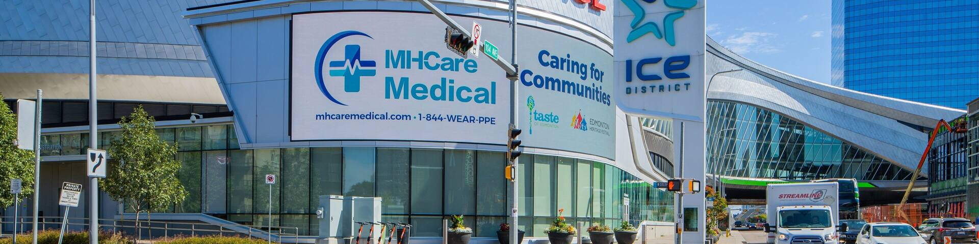Rogers Place featuring signage