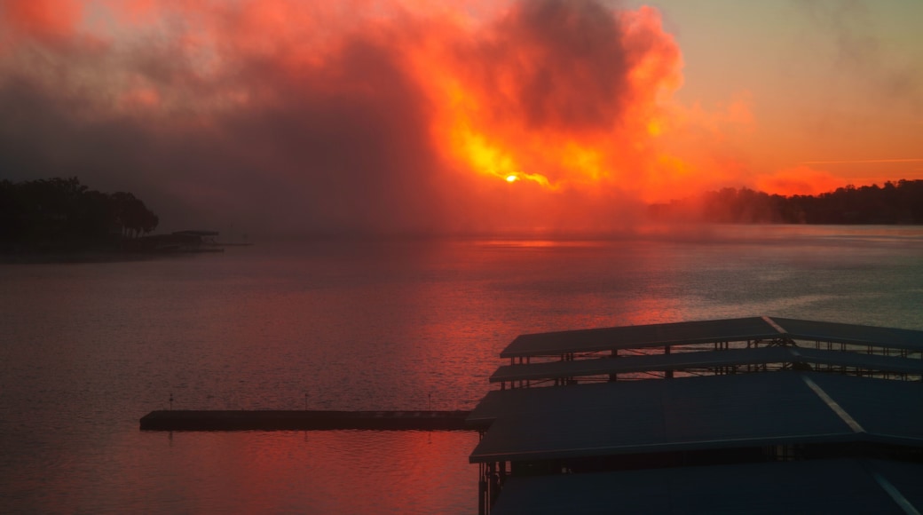 Sunrise on a Foggy Morning at Lake of the Ozarks in Rocky Mount Missouri, USA