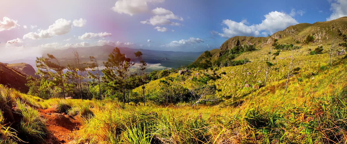 Paisaje panoramico atardecer en cerro chame Panamá