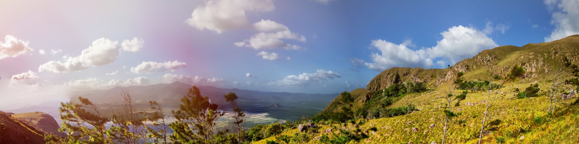 Paisaje panoramico atardecer en cerro chame Panamá