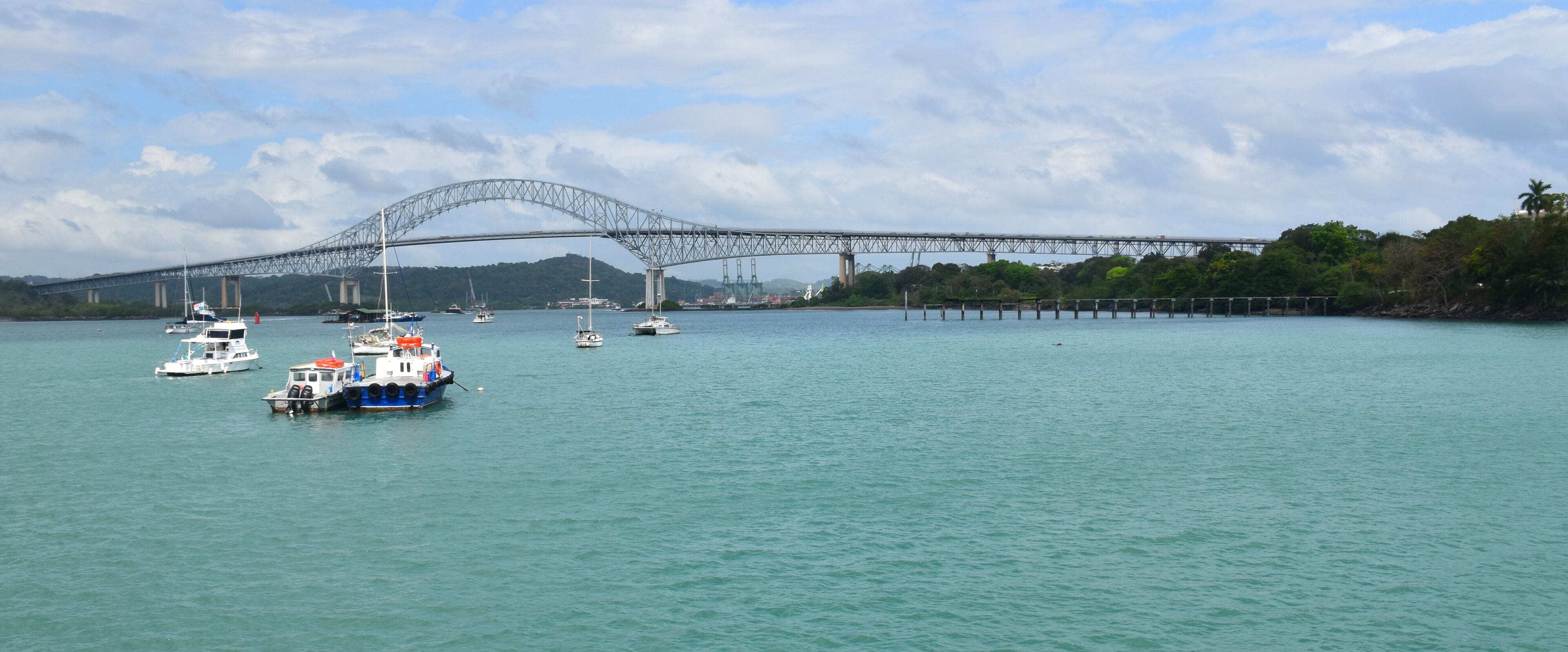 The Bridge of the Americas in summer, Panama City
