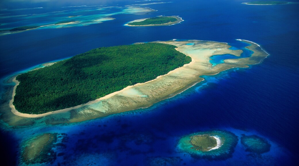 Aerial View of Reef Formations, South Pacific