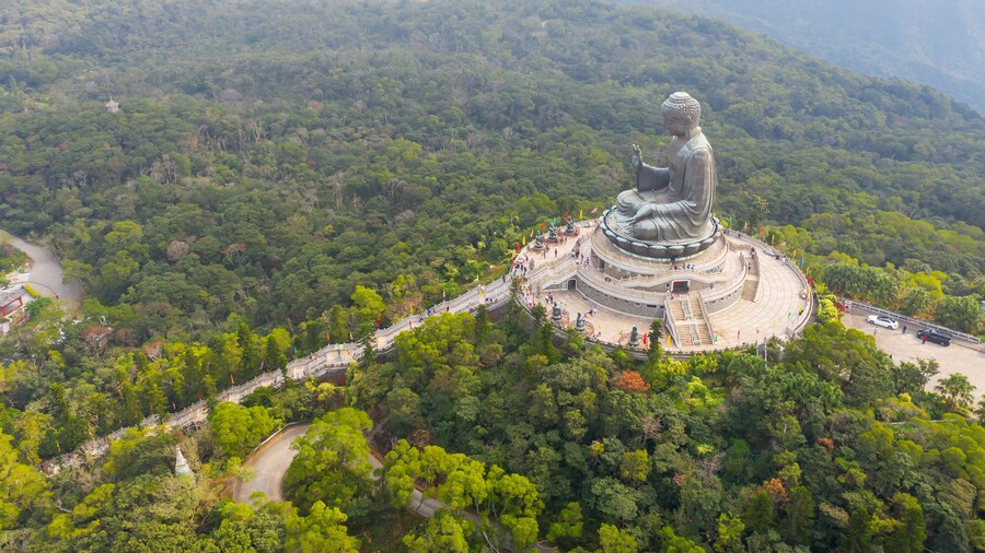 23 Nov 2019 Tian Tan Buddha at Po Lin Monastery in Hong Kong.