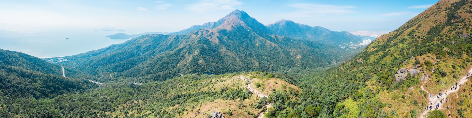 HONG KONG: panorama view of Lantau Peak in Lantau Island, Hong Kong, autumn