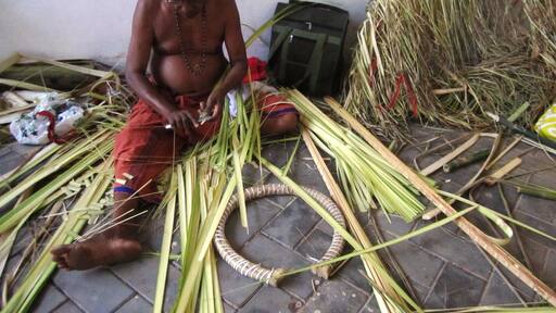 @incredibleindia @PMOIndia A theyyam dancer prepping his costume in Wayanard Kerala #thetinytaster