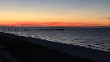Sunrise at the beach. Doesn’t get much better than that. There were tons of shells that had washed up onto beach over night, mostly smaller shells but still pretty neat.