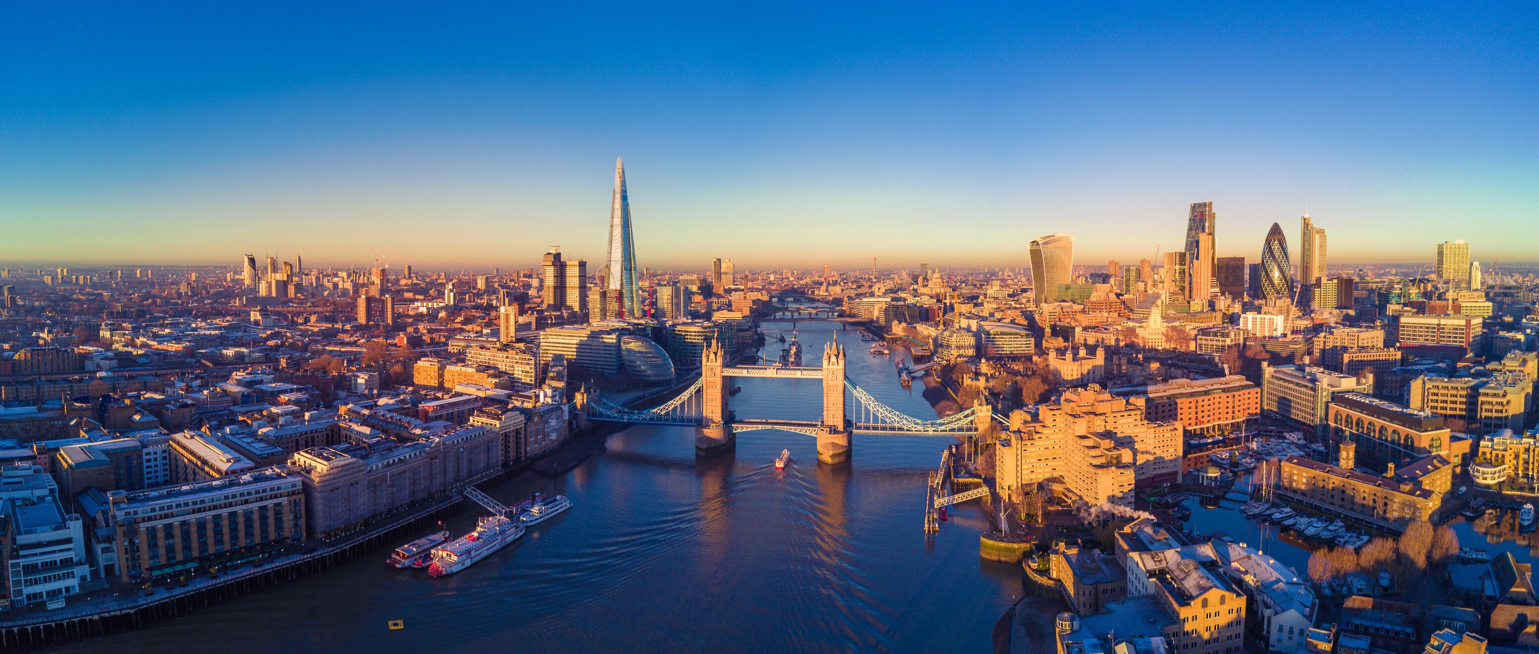 Aerial view of London and the River Thames