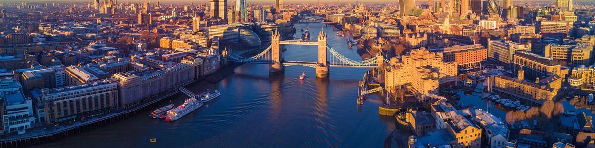 Aerial view of London and the River Thames