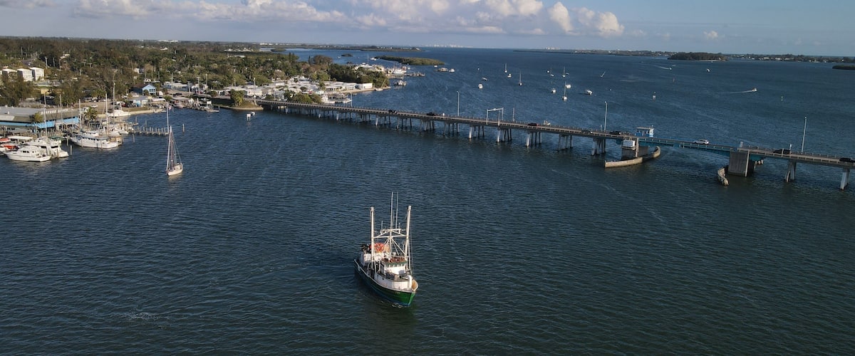 fishing boat in Bradenton, Florida inshore from Anna Maria Island