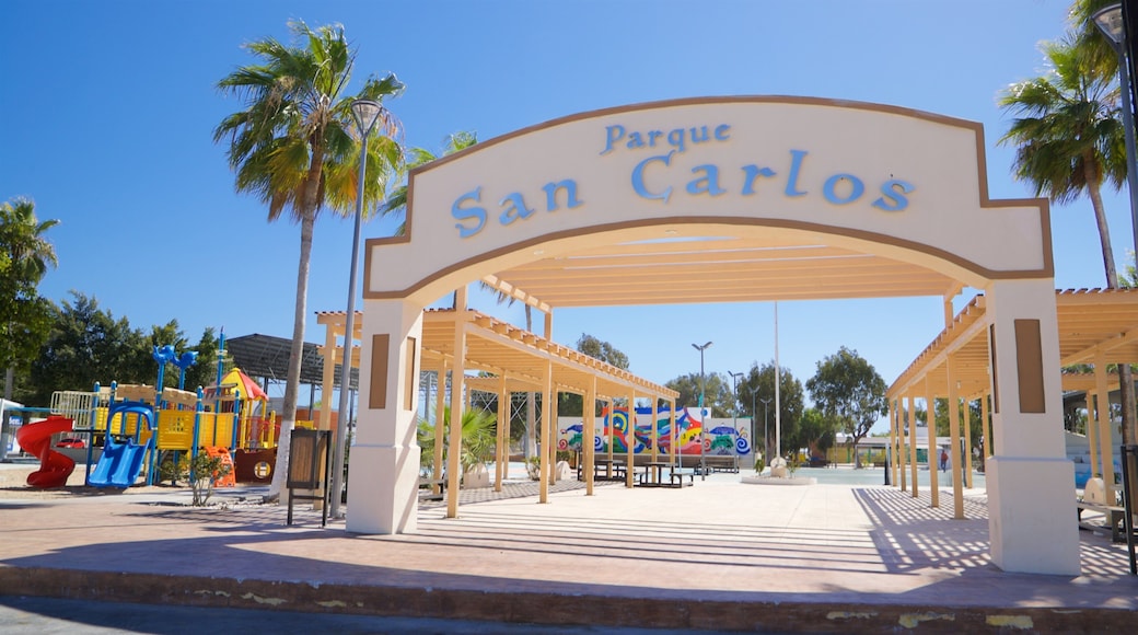 Puerto San Carlos featuring signage