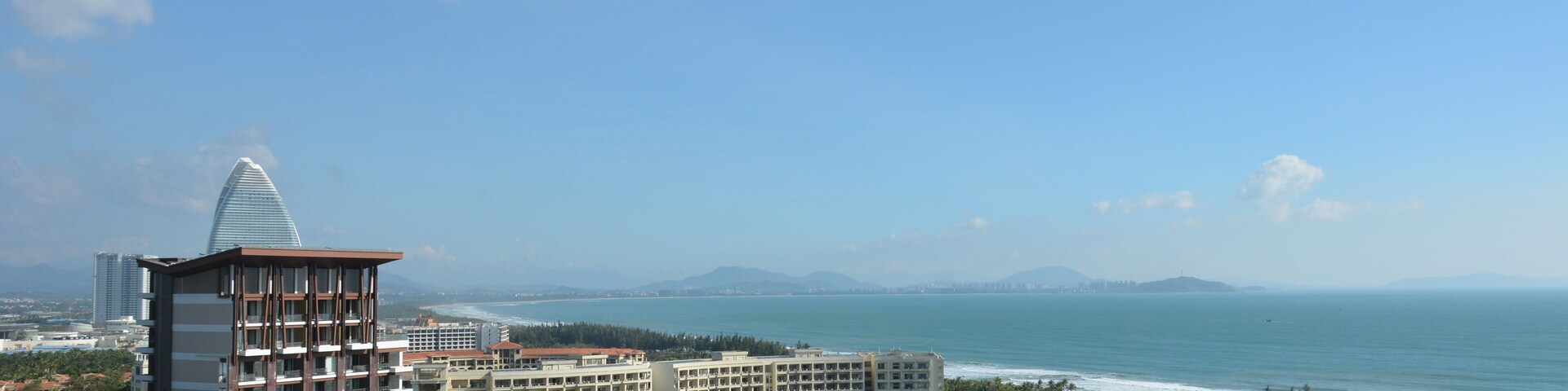 Panorama view of Haitang Bay on Hainan Island near the city of Sanya