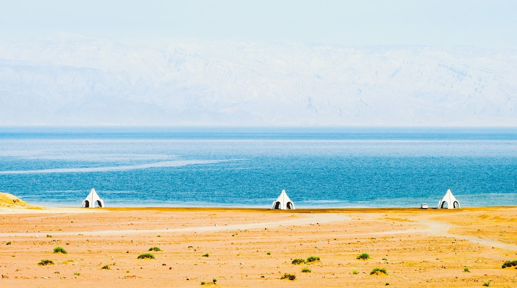 Resthouses by a beach in Haql, Saudi Arabia.