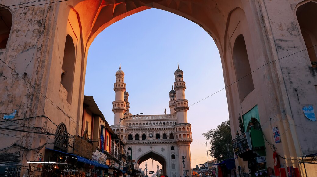 Charminar in Hyderabad old city Is listed among the most recognized structures in India, Built in 1591.