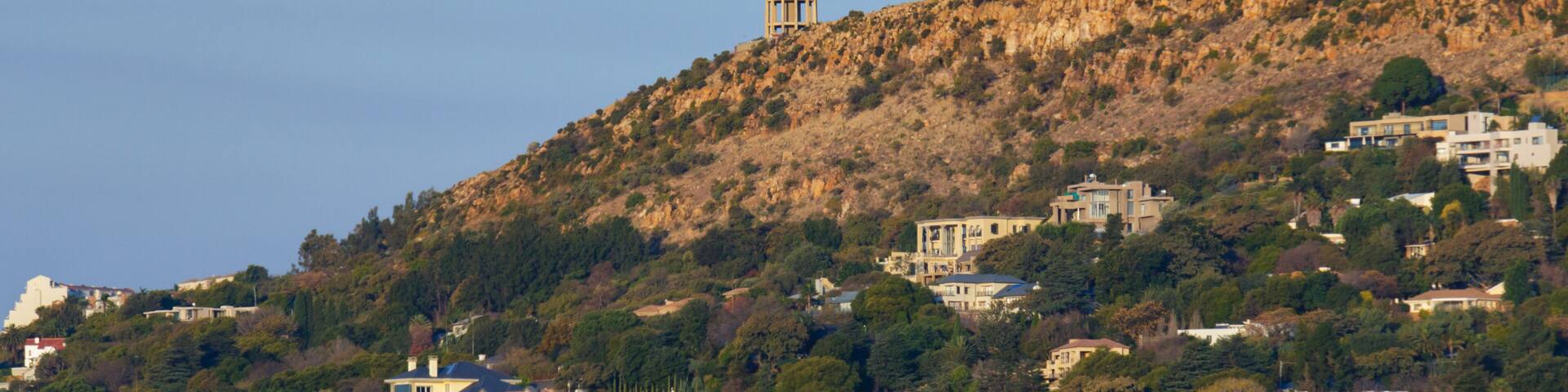 Center of screen Reservoir on Northcliff Johannesburg against clear sky